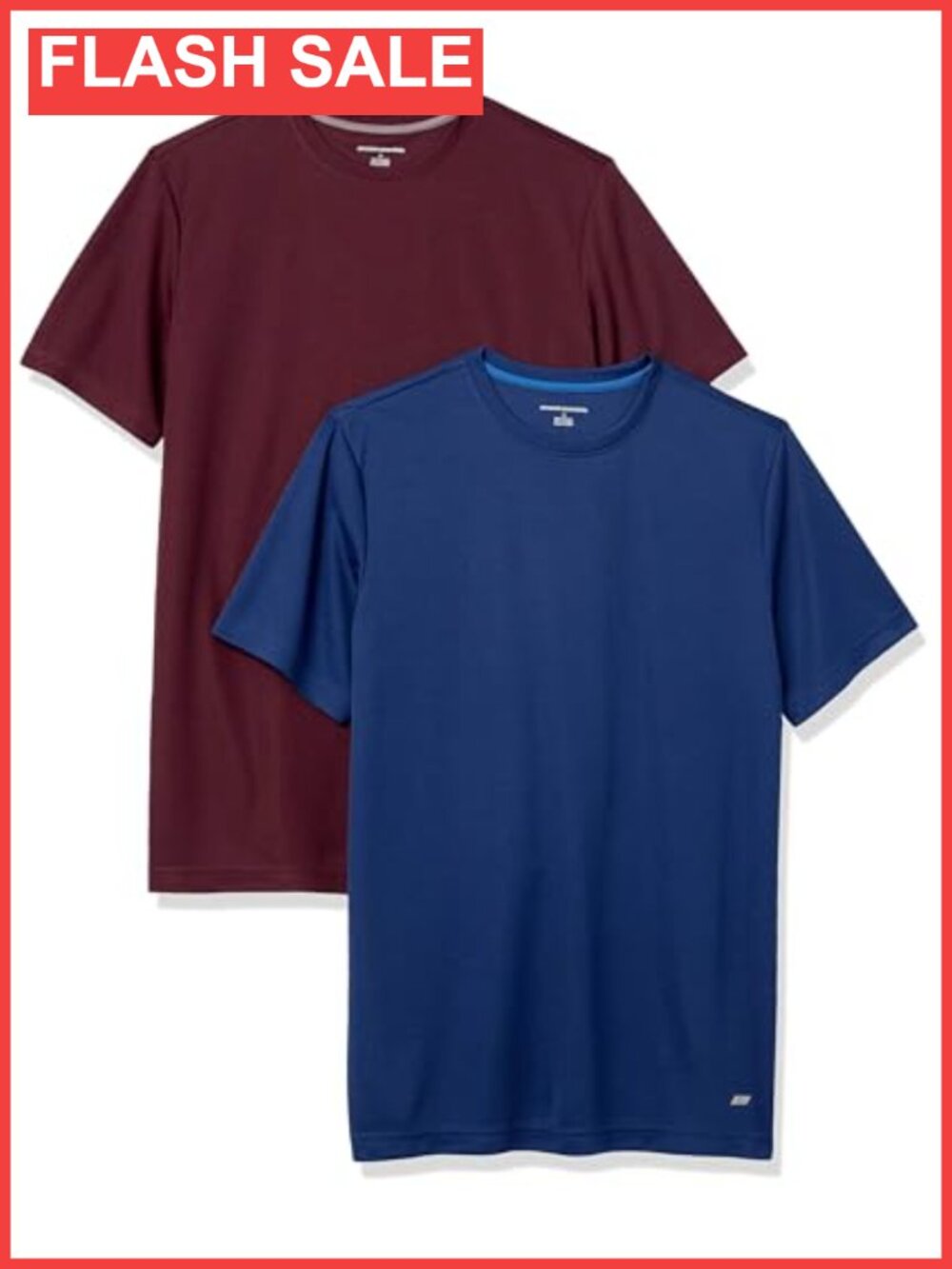 Men's Performance Tech Workout T-Shirts 2-Pack Moisture Wicking Crew Neck Tees